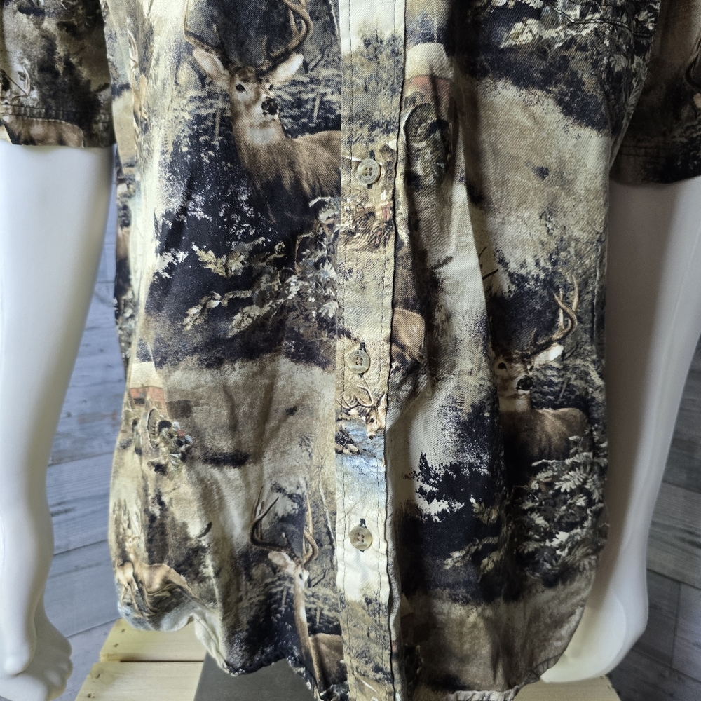 RedHead Deer Wildlife Hunting Camo Cotton Button Down Shirt Large - Picture 3 of 13